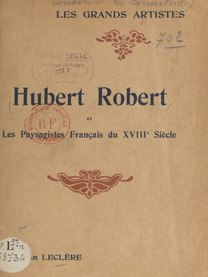 cover image of Hubert Robert et les paysagistes français du XVIIIe siècle